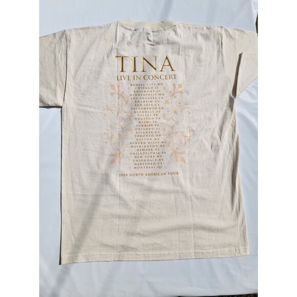 Tina Live In Concert Size XL Cotton T-Shirt Ivory Vintage Graphic - Picture 3 of 5